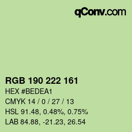 颜色代码: RGB 190 222 161 | qconv.com