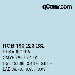 Código de color: RGB 190 223 232 | qconv.com