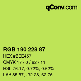 カラーコード: RGB 190 228 87 | qconv.com