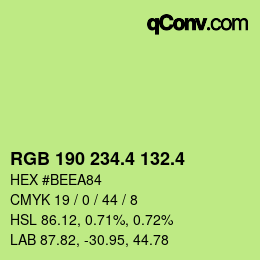 カラーコード: RGB 190 234.4 132.4 | qconv.com