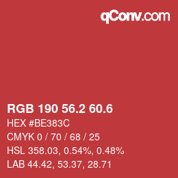 カラーコード: RGB 190 56.2 60.6 | qconv.com