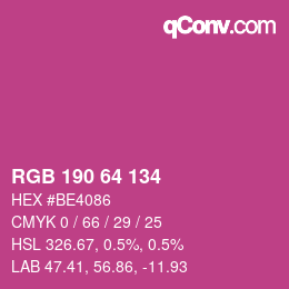 Color code: RGB 190 64 134 | qconv.com