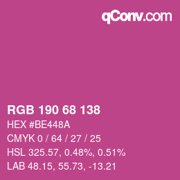 Color code: RGB 190 68 138 | qconv.com