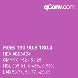 カラーコード: RGB 190 90.8 180.4 | qconv.com