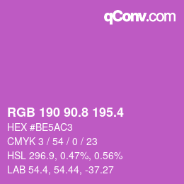 カラーコード: RGB 190 90.8 195.4 | qconv.com