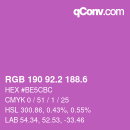 カラーコード: RGB 190 92.2 188.6 | qconv.com
