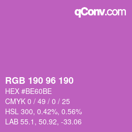 Color code: RGB 190 96 190 | qconv.com