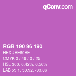 Color code: RGB 190 96 190 | qconv.com