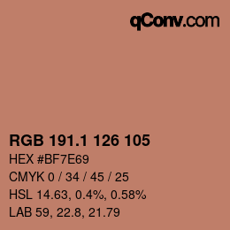 カラーコード: RGB 191.1 126 105 | qconv.com