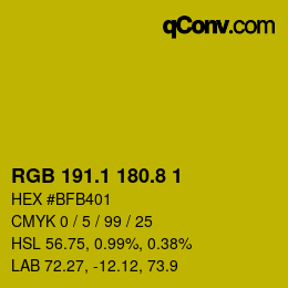 カラーコード: RGB 191.1 180.8 1 | qconv.com