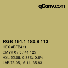 Código de color: RGB 191.1 180.8 113 | qconv.com