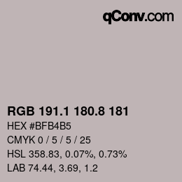 Color code: RGB 191.1 180.8 181 | qconv.com
