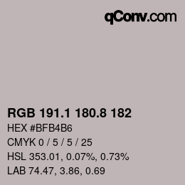 Color code: RGB 191.1 180.8 182 | qconv.com