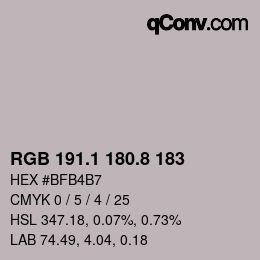Color code: RGB 191.1 180.8 183 | qconv.com