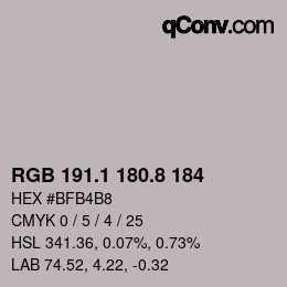 Color code: RGB 191.1 180.8 184 | qconv.com