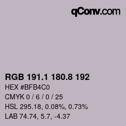 Color code: RGB 191.1 180.8 192 | qconv.com