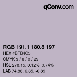 Color code: RGB 191.1 180.8 197 | qconv.com