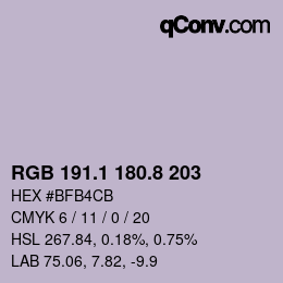 Color code: RGB 191.1 180.8 203 | qconv.com