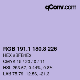 Color code: RGB 191.1 180.8 226 | qconv.com