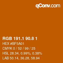 Color code: RGB 191.1 90.8 1 | qconv.com
