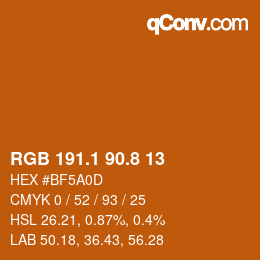 Color code: RGB 191.1 90.8 13 | qconv.com