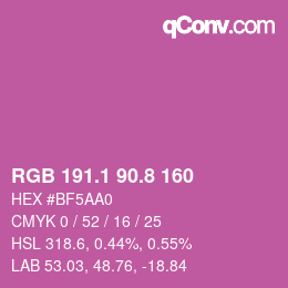 カラーコード: RGB 191.1 90.8 160 | qconv.com