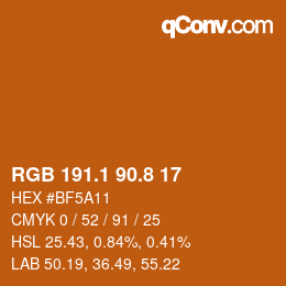 Color code: RGB 191.1 90.8 17 | qconv.com