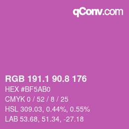 カラーコード: RGB 191.1 90.8 176 | qconv.com