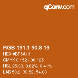 Color code: RGB 191.1 90.8 19 | qconv.com