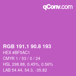 カラーコード: RGB 191.1 90.8 193 | qconv.com