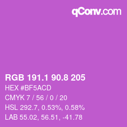 カラーコード: RGB 191.1 90.8 205 | qconv.com