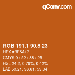 カラーコード: RGB 191.1 90.8 23 | qconv.com