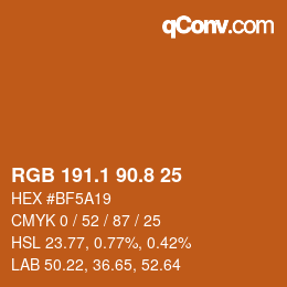 Color code: RGB 191.1 90.8 25 | qconv.com