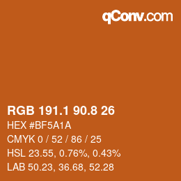 Color code: RGB 191.1 90.8 26 | qconv.com