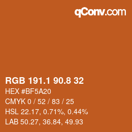 Color code: RGB 191.1 90.8 32 | qconv.com