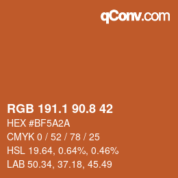 Color code: RGB 191.1 90.8 42 | qconv.com
