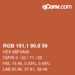 カラーコード: RGB 191.1 90.8 56 | qconv.com