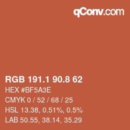 Color code: RGB 191.1 90.8 62 | qconv.com
