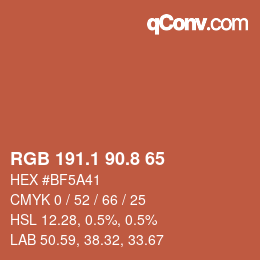 Color code: RGB 191.1 90.8 65 | qconv.com