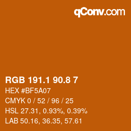 Color code: RGB 191.1 90.8 7 | qconv.com