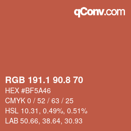 Color code: RGB 191.1 90.8 70 | qconv.com