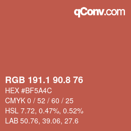 Color code: RGB 191.1 90.8 76 | qconv.com