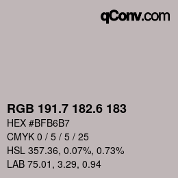 カラーコード: RGB 191.7 182.6 183 | qconv.com