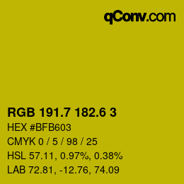 カラーコード: RGB 191.7 182.6 3 | qconv.com