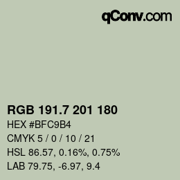 カラーコード: RGB 191.7 201 180 | qconv.com