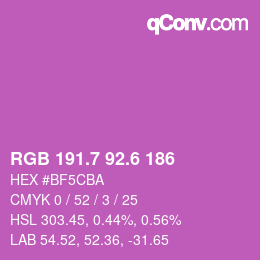カラーコード: RGB 191.7 92.6 186 | qconv.com