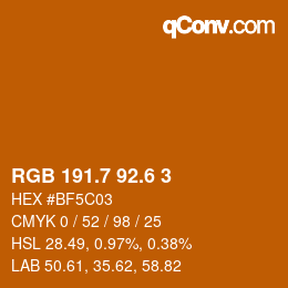 カラーコード: RGB 191.7 92.6 3 | qconv.com