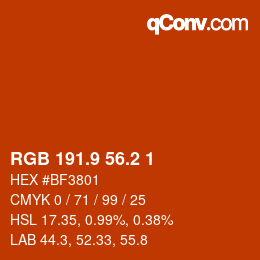 カラーコード: RGB 191.9 56.2 1 | qconv.com