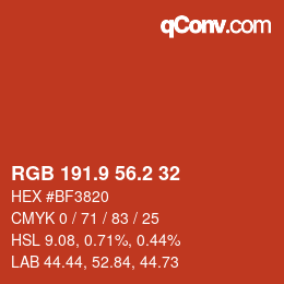 Color code: RGB 191.9 56.2 32 | qconv.com