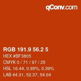 Color code: RGB 191.9 56.2 5 | qconv.com